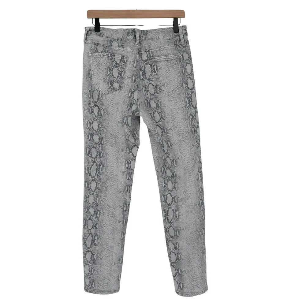 Joe’s Jeans Luna 29 High Rise Cigarette Ankle Snake Print Gray Stretch Trendy